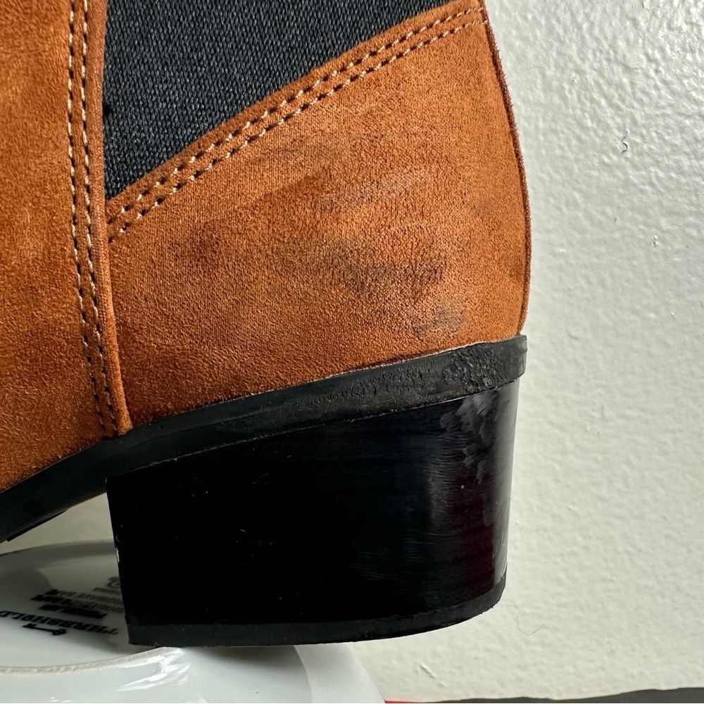 A New Day Gwen Women’s Cognac Brown Faux Suede Ankle Boots Comfort Heel, Sz 7 - Picture 7 of 13
